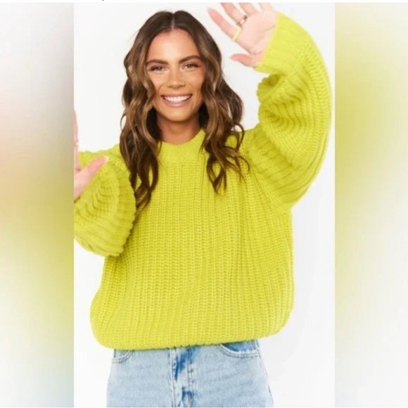 Sweaters - Show Me Your MuMu Bailey Like Green Chunky Knit Oversized Sweater Size Small